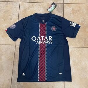 Paris Saint-Germain Soccer Jersey Mens M Navy Kvaratskhelia 7 PSG Ligue 1 Kit